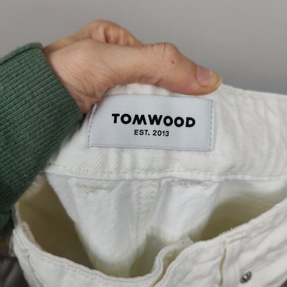 Tom Wood W Straight Jeans Womens 27x30 Vintage White Denim Relaxed Fit - Picture 7 of 8